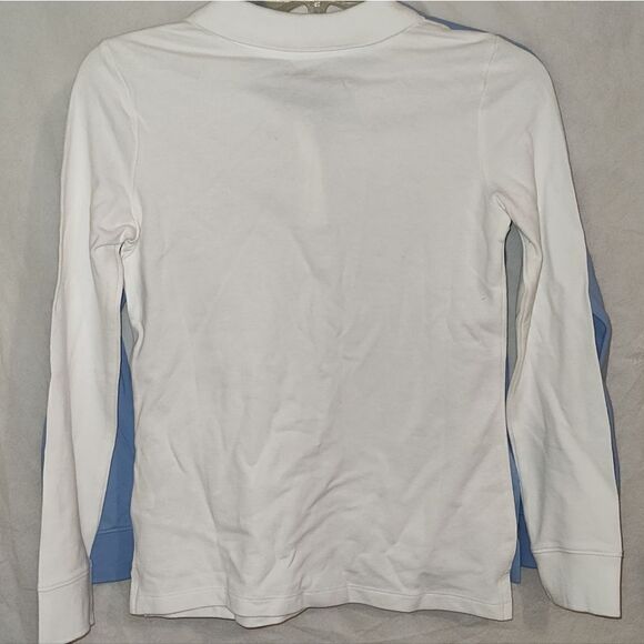 Lot of 2 Old Navy shirt polo uniform long sleeve Large (10-12) Blue And White - Picture 8 of 8